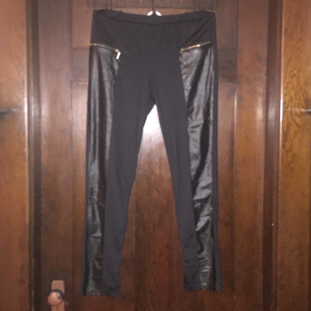 Black moto style leggings
